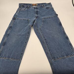 Berne Carpenter Work Jeans Men's Sz. 42 x 32 Blue Straight 100% Cotton. (1197)‎